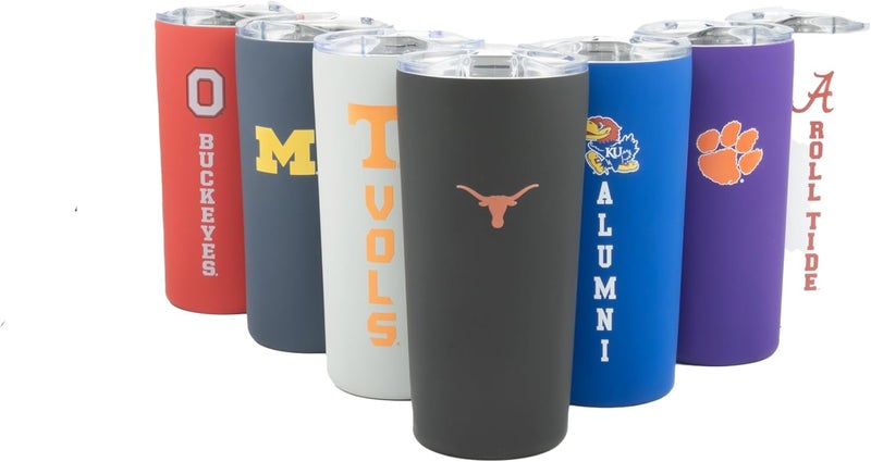 Decorvo Officially Licensed Collegiate Stainless Steel Tumbler - Double Walled Insulated Travel Tumbler with Slide Lid - 18 oz (Texas Logo - Black) - Image 1